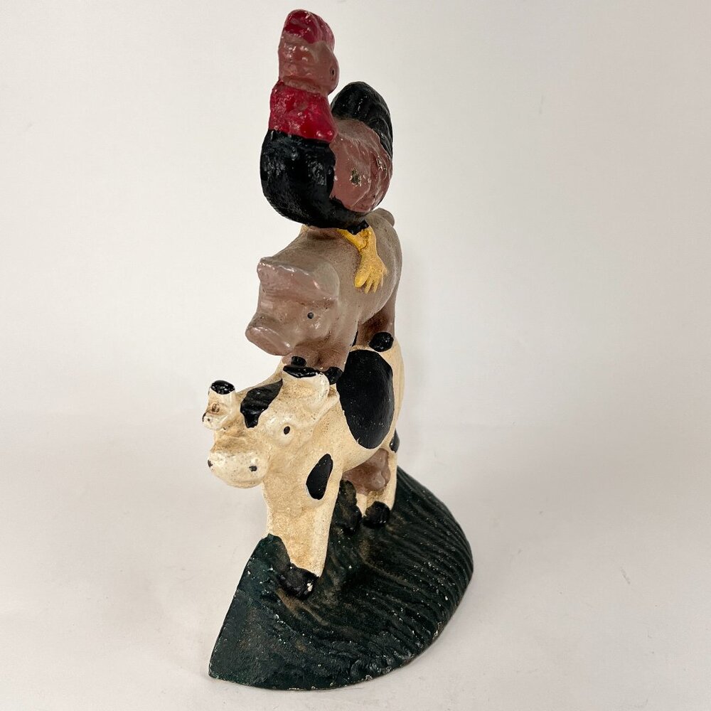 Vintage Farm Animals Cast Iron Door Stop Stacked Country Farmhouse Home Decor - Picture 5 of 9